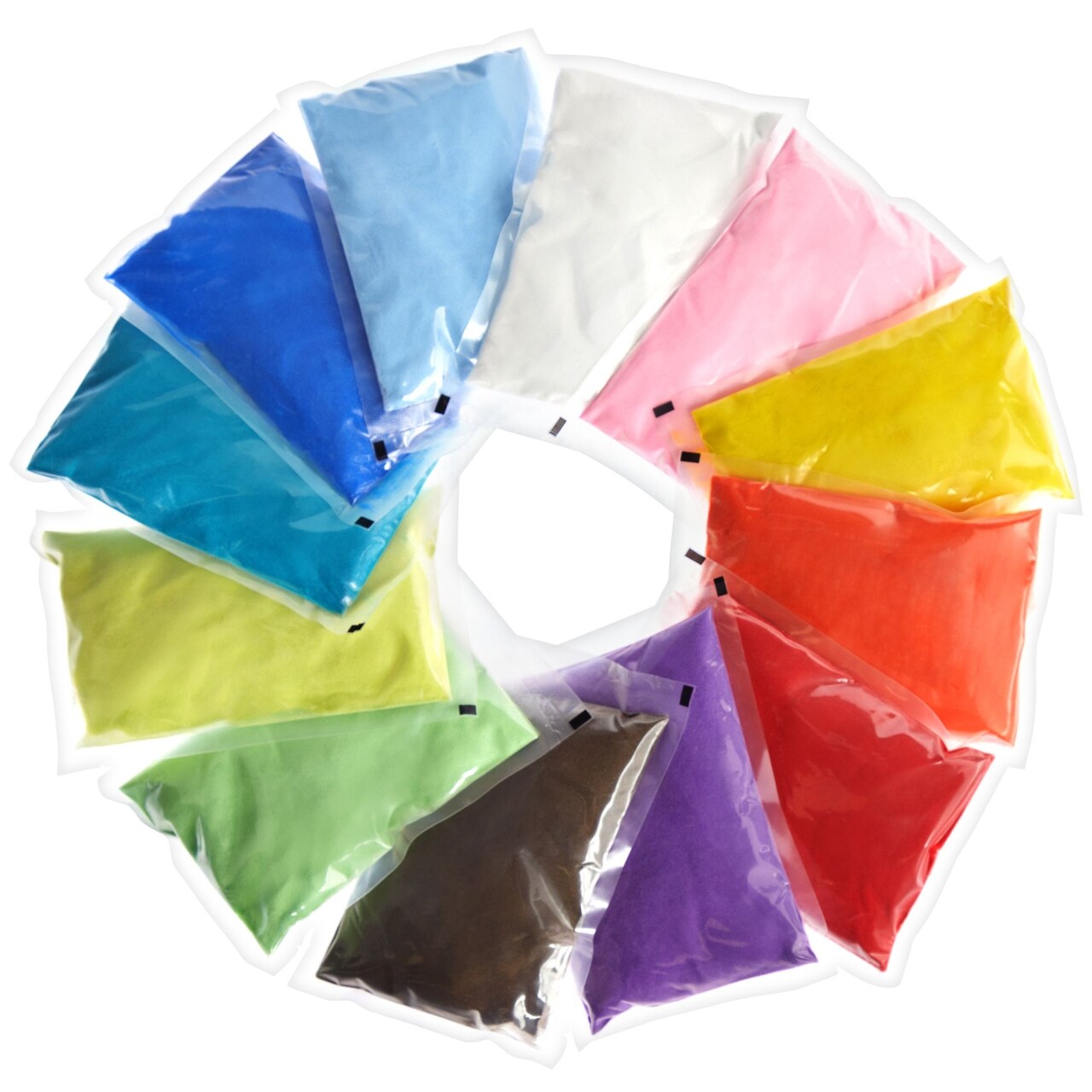 Bright Creations Colored Sand Set - Multi Colored Sand Art Kit for Arts & Crafts - Wedding Decoration & Vase Filling - Pack of 12, 1 Lb per Bag, 12 Lb Total